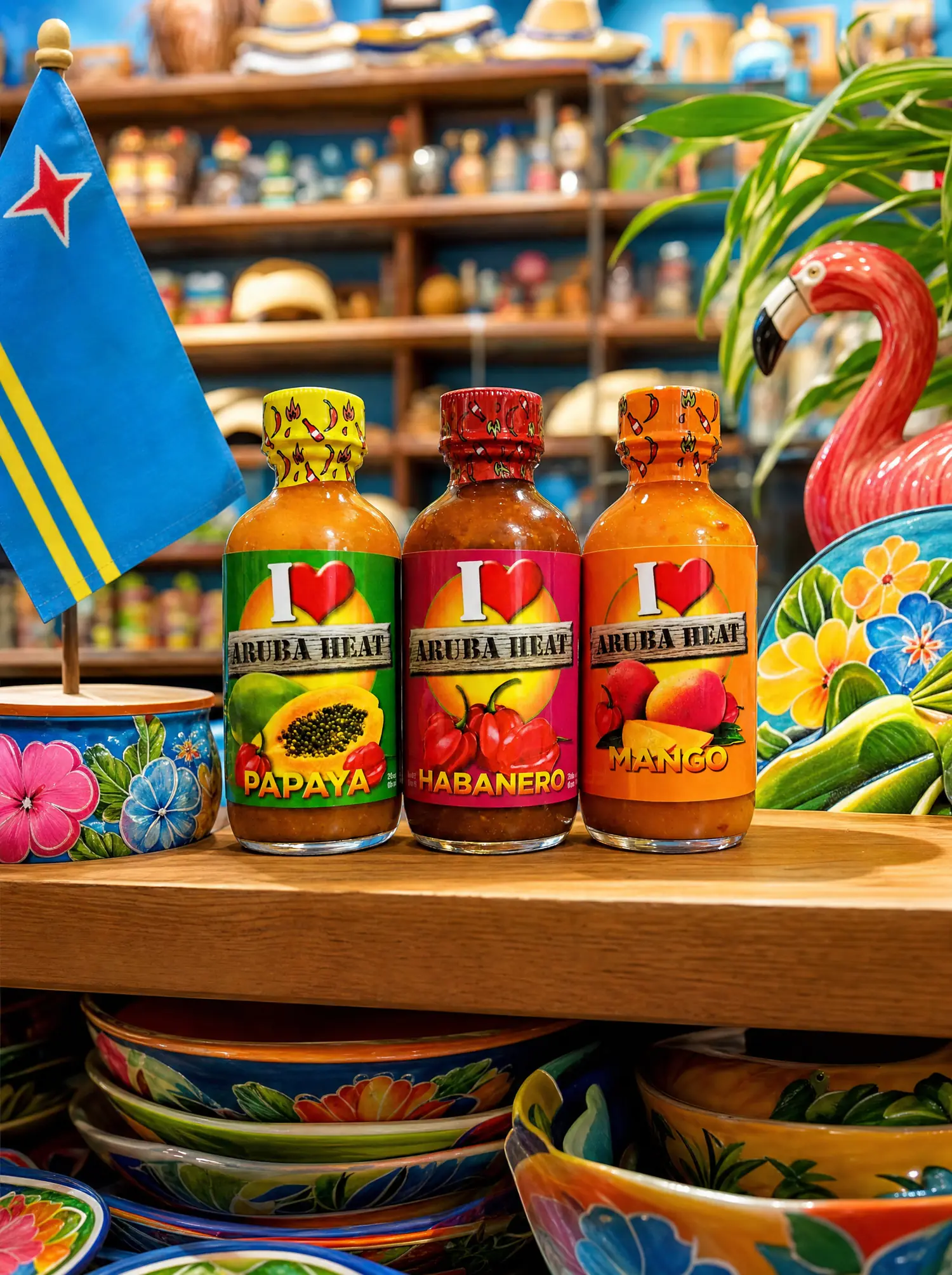 Aruba Heat gifts on a shop shelf